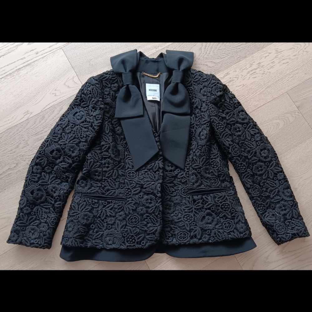 MOSCHINO Lace & Bow Blazer Size 42/8